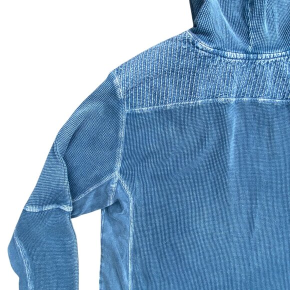 Buckle Black Pieced Thermal Knit Hoodie Streetwear Waffle Grunge Distressed-M - Picture 10 of 13